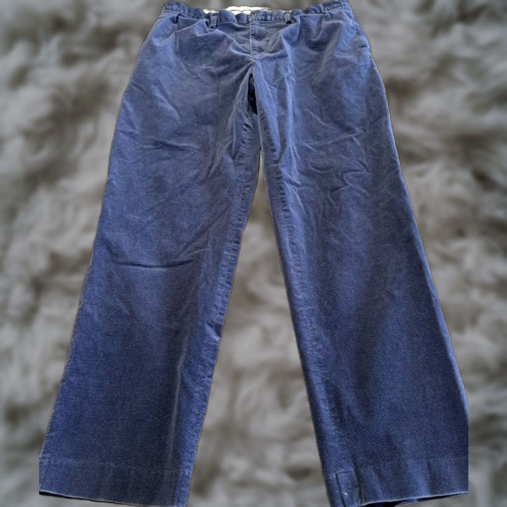Ralph Lauren VINTAGE Ralph Lauren Polo Golf Pants Mens 38X32 Blue Corduroy Fairway Pleated Polo Pants Mens 38 Blue Corduroy Golf Pants Vintage Mens Size US M / EU 48-50 / 2 - 1 Thumbnail