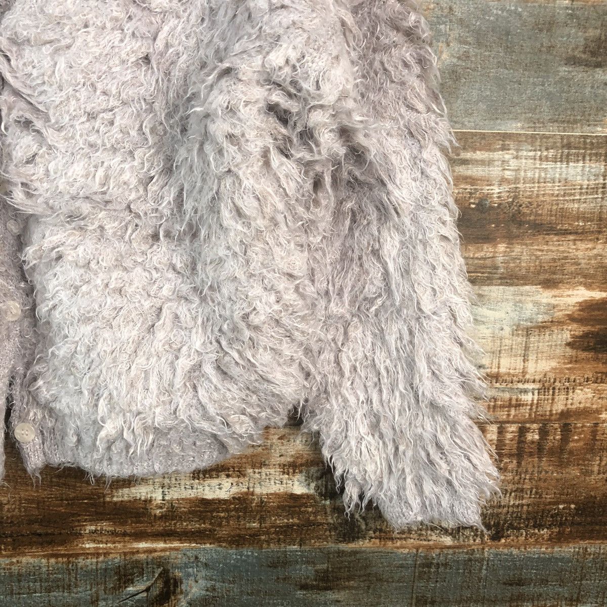 Japanese Brand DL Archives Gray Mohair Cardigan Knitwear #C374 Size M / US 6-8 / IT 42-44 - 8 Thumbnail