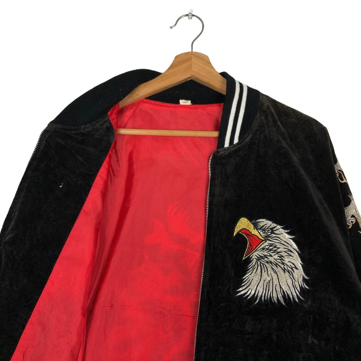 Toyo Enterprises 🔥VINTAGE VELVET SOUVENIR JACKET OVER PRINT JAPAN YOKOSUKA Size US M / EU 48-50 / 2 - 12 Thumbnail