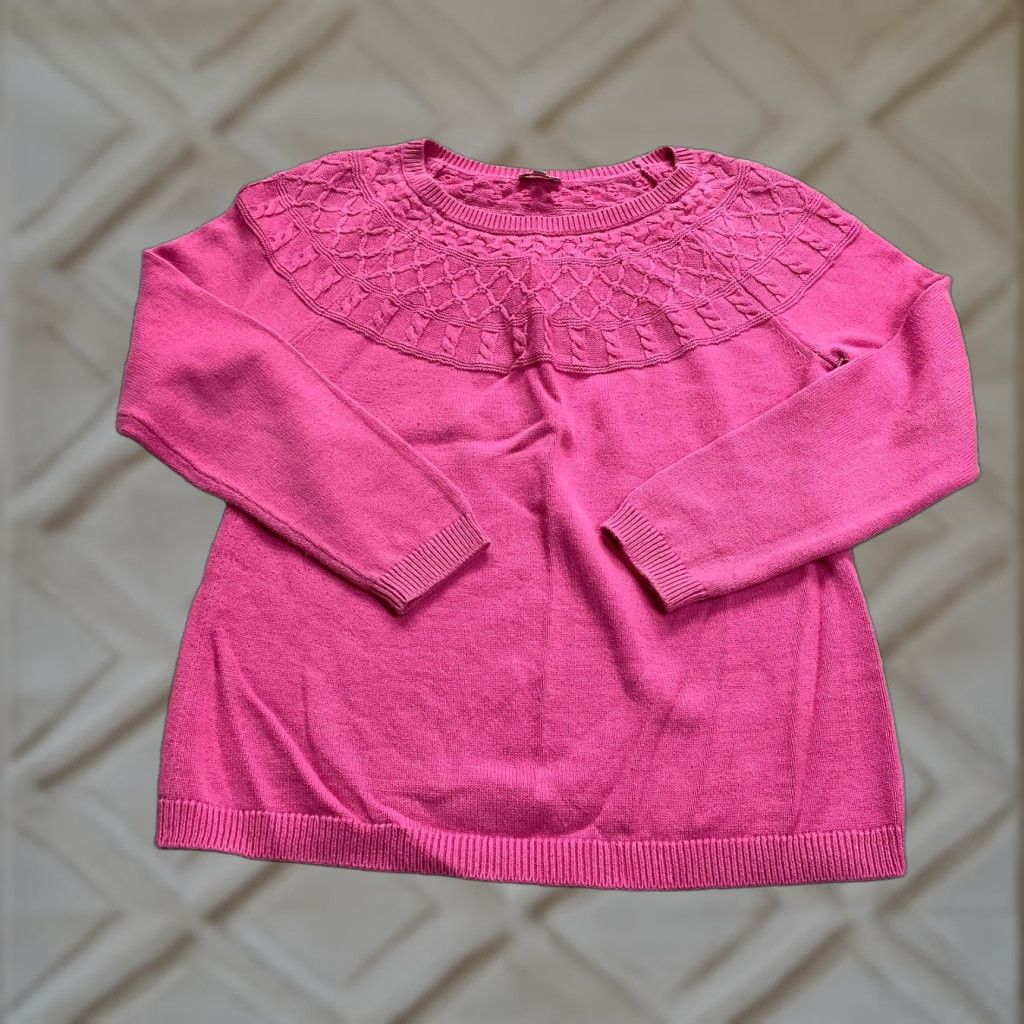 Talbots Talbots Sweater Shirt Womens Large Pink Crew Neck Knit Raglan 100% Cotton Regular Fit Vintage? No. 90s? Not applicable. Size L / US 10 / IT 46 - 1 Thumbnail