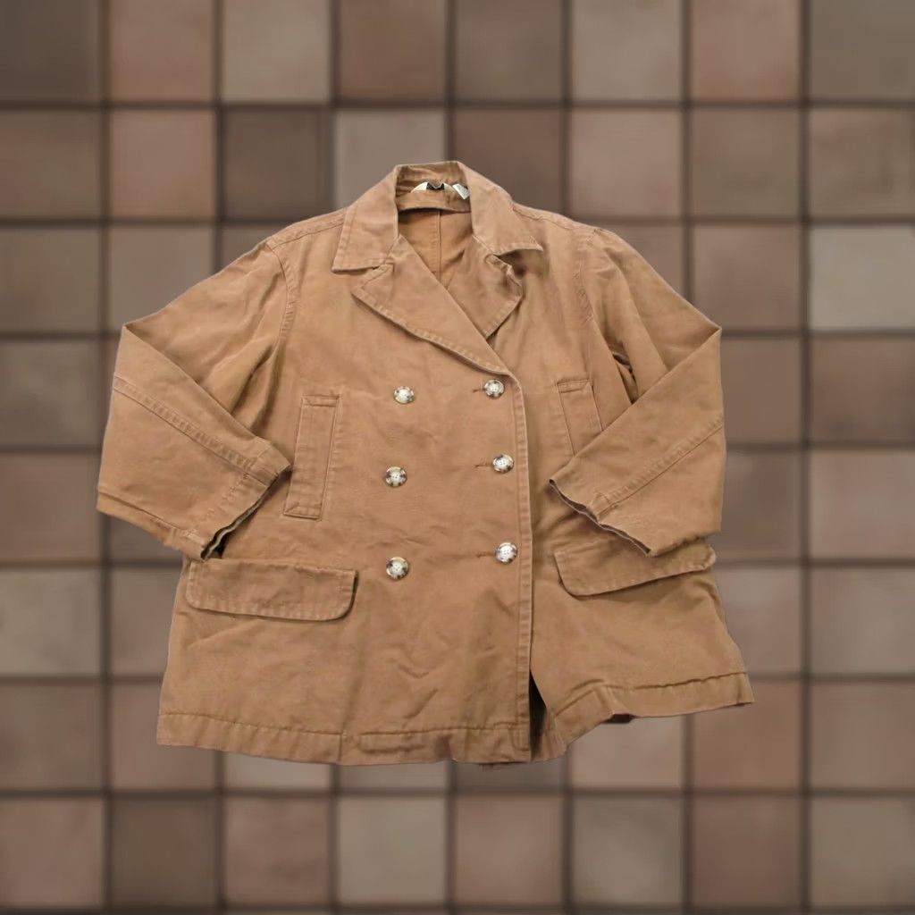 Eddie Bauer VINTAGE Eddie Bauer Coat Womens L Brown Wool Blend Overcoat Pea Coat Fall Winter 90s Womens Size L / US 10 / IT 46 - 1 Thumbnail