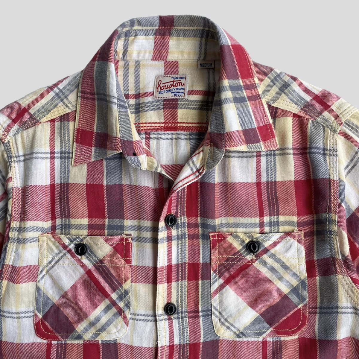 Japanese Brand Houston Plaid Double Pocket Shirt Size US M / EU 48-50 / 2 - 2 Thumbnail