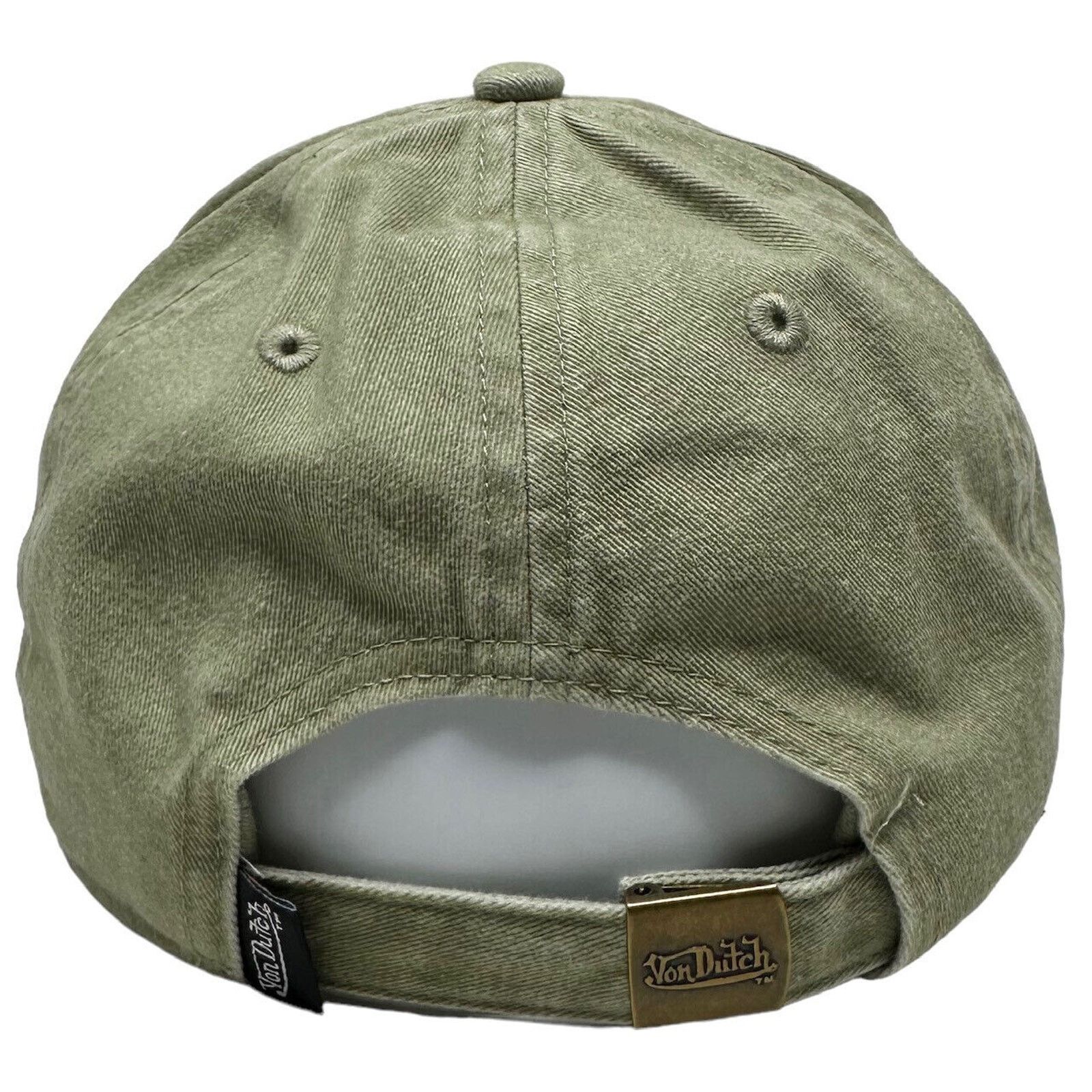 Von Dutch Von Dutch Strapback Hat Washed Green Sage Distressed Dad Cap Size ONE SIZE - 4 Thumbnail