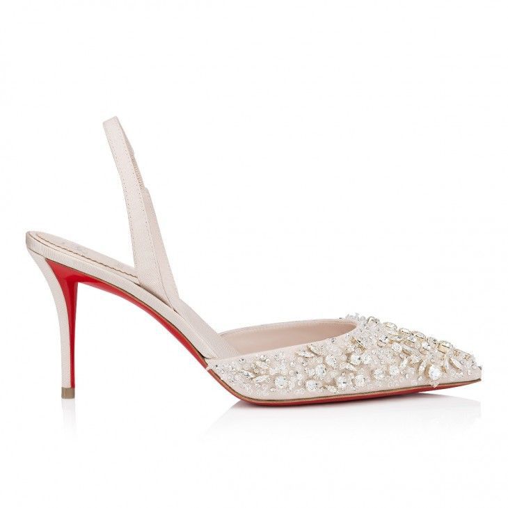Christian Louboutin o1s1wg110225 Queenissima Sling 80MM in Leche Size US 6 / IT 36 - 2 Thumbnail