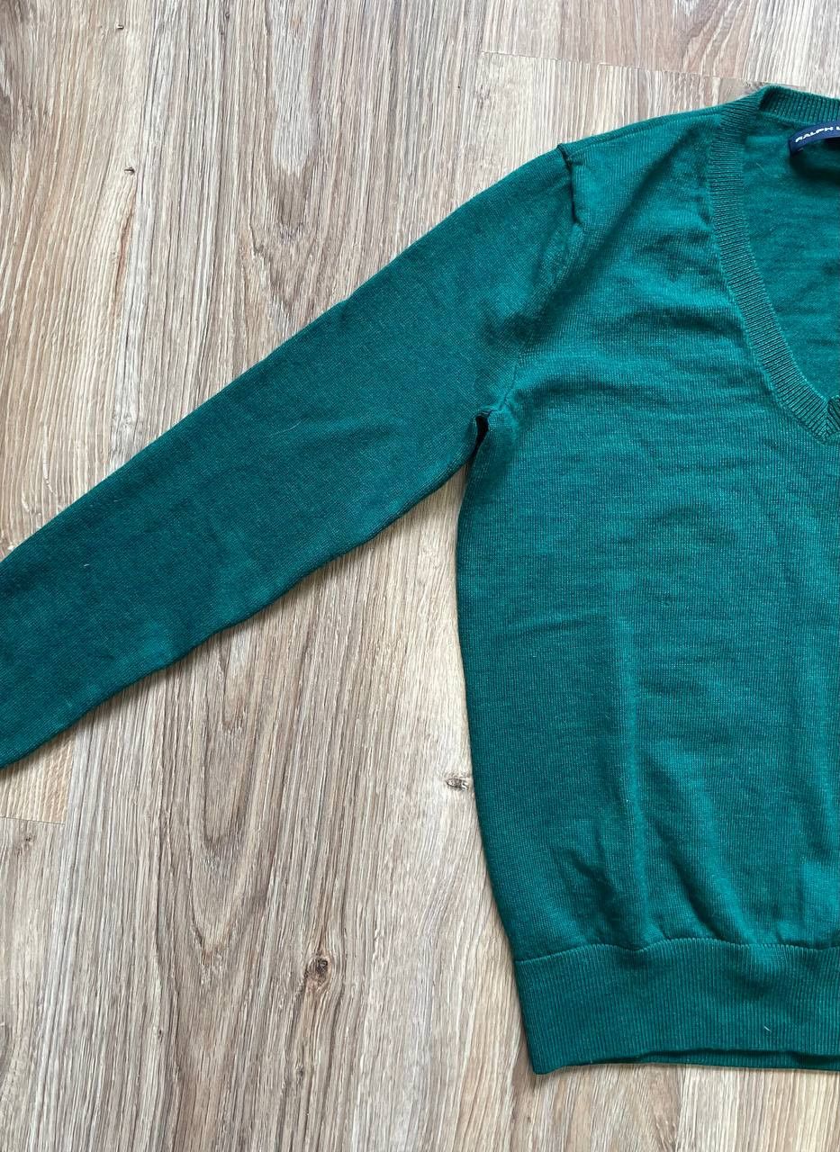 Polo Ralph Lauren Ralph Lauren Sport Jumper Merino Wool, Green V-neck Size M Size M / US 6-8 / IT 42-44 - 2 Thumbnail