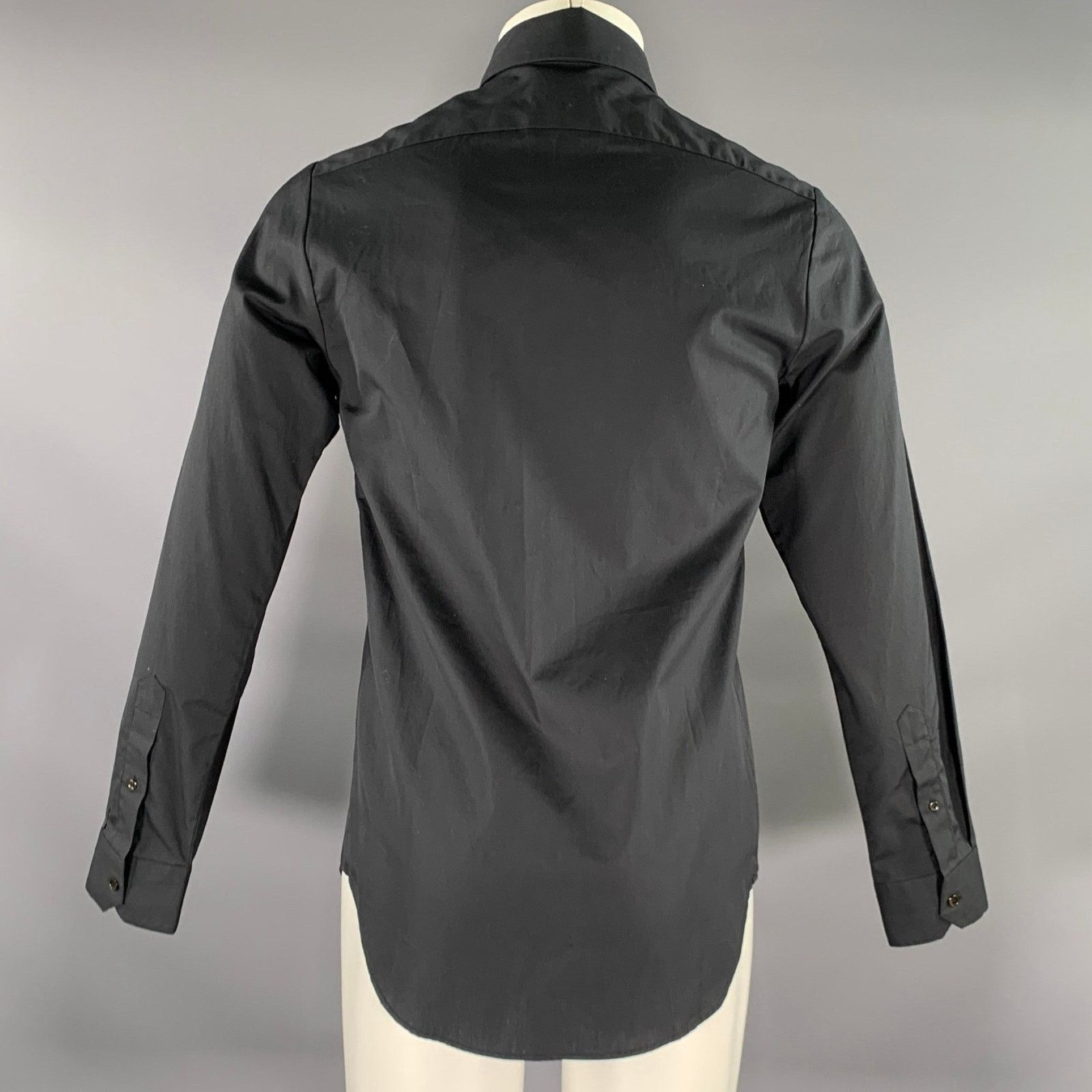 A.P.C. A.P.C. Size M Black Cotton Pointed Collar Long Sleeve Shirt Size US M / EU 48-50 / 2 - 3 Thumbnail