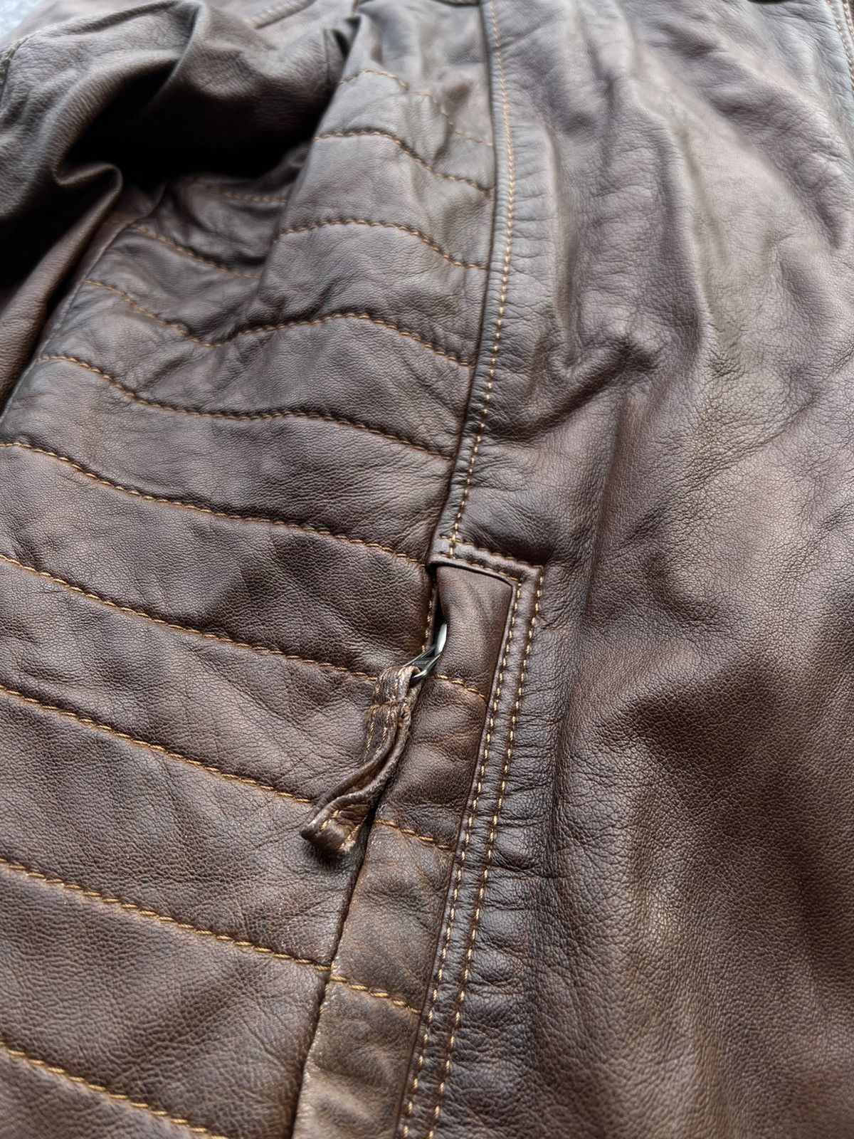 Mustang Vintage Mustang brown Leather jacket 90s / oryginal / old / Size US XXL / EU 58 / 5 - 4 Thumbnail