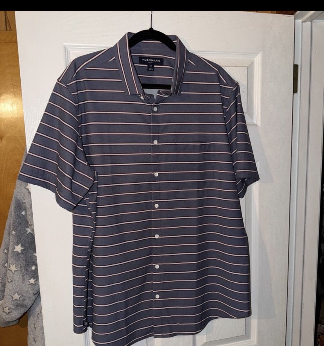 Mizzen+Main Mizzen+Main leeward Navy and Red Striped Casual Shirt Size US XXL / EU 58 / 5 - 1 Thumbnail