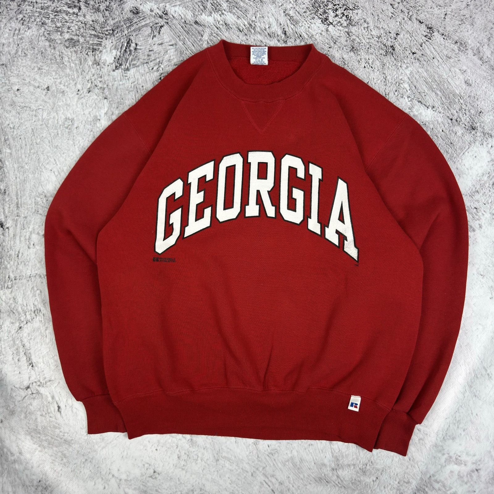 Russell Athletic Russell Athletic Mens Red Cotton Georgia Pullover Sweatshirt Size US M / EU 48-50 / 2 - 2 Thumbnail