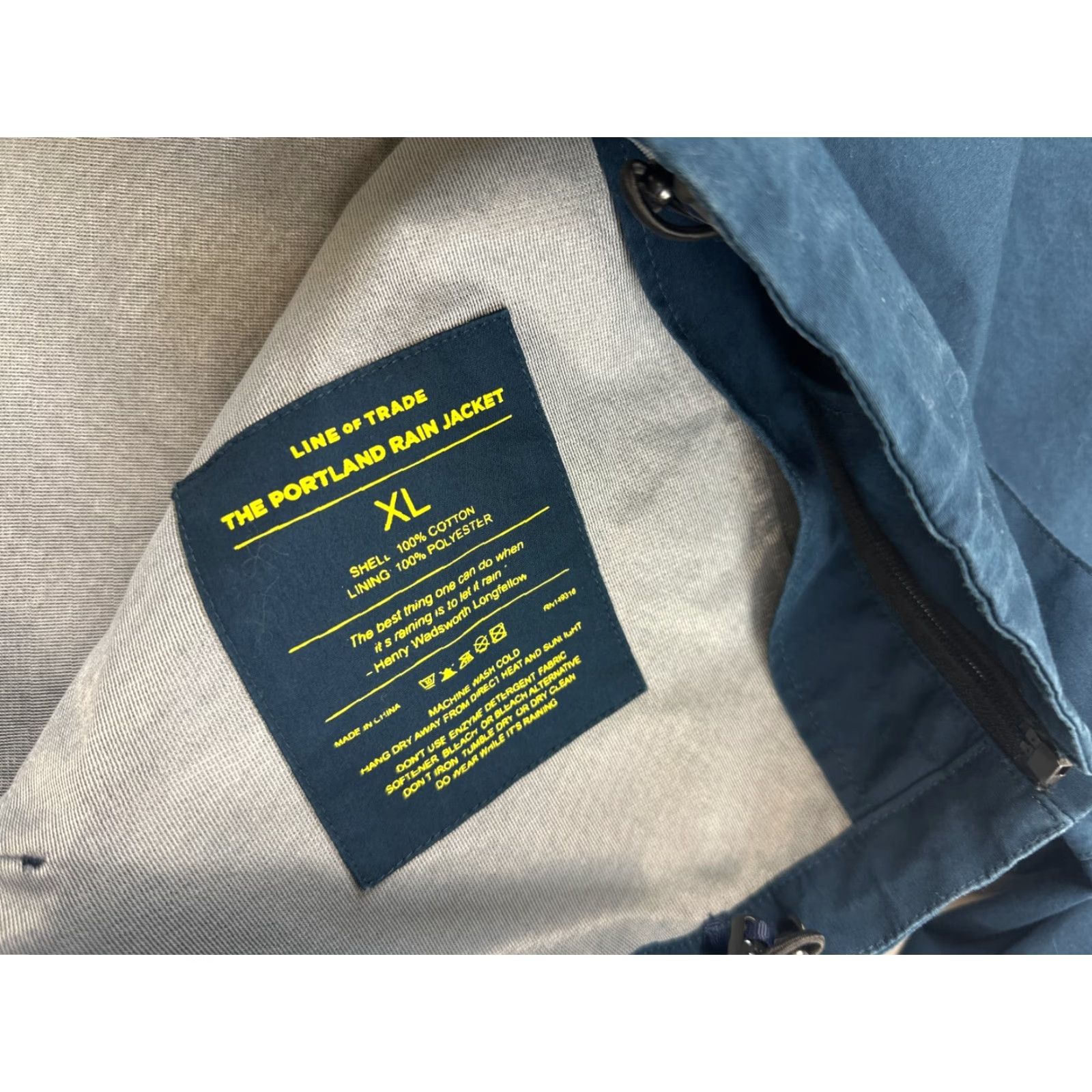 Vintage Line of Trade Jacket Mens XL Midnight Blue Rain Coat Hooded Full Zip Jacket Size US XL / EU 56 / 4 - 3 Thumbnail