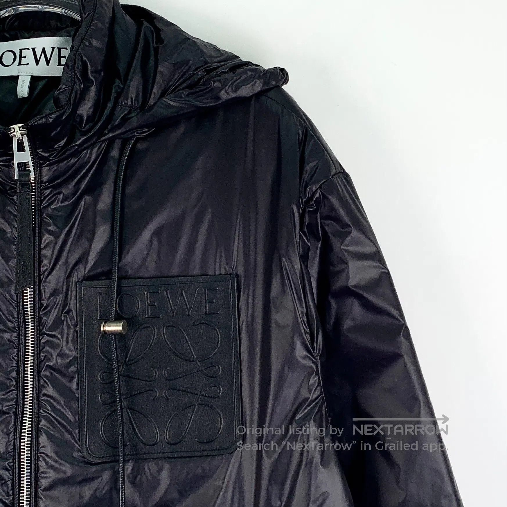 Loewe Loewe Black logo leather brand embossed hooded drawstring Size US S / EU 44-46 / 1 - 3 Thumbnail