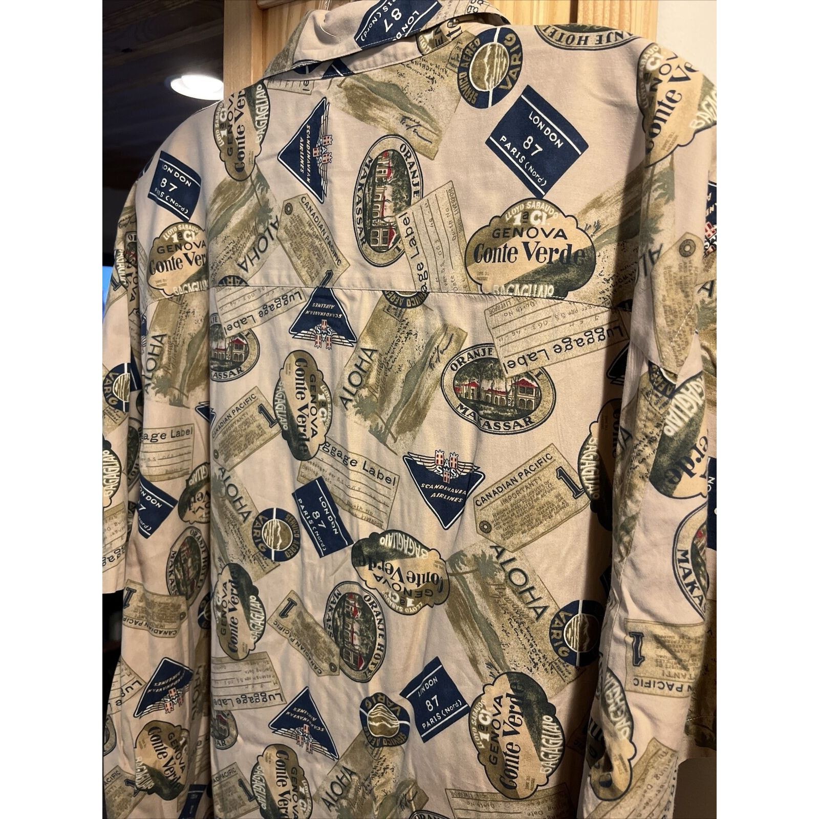 Pendleton Pendleton Men’s XL Beige Luggage Print Cotton Hawaiian Shirt Size US XL / EU 56 / 4 - 18 Thumbnail