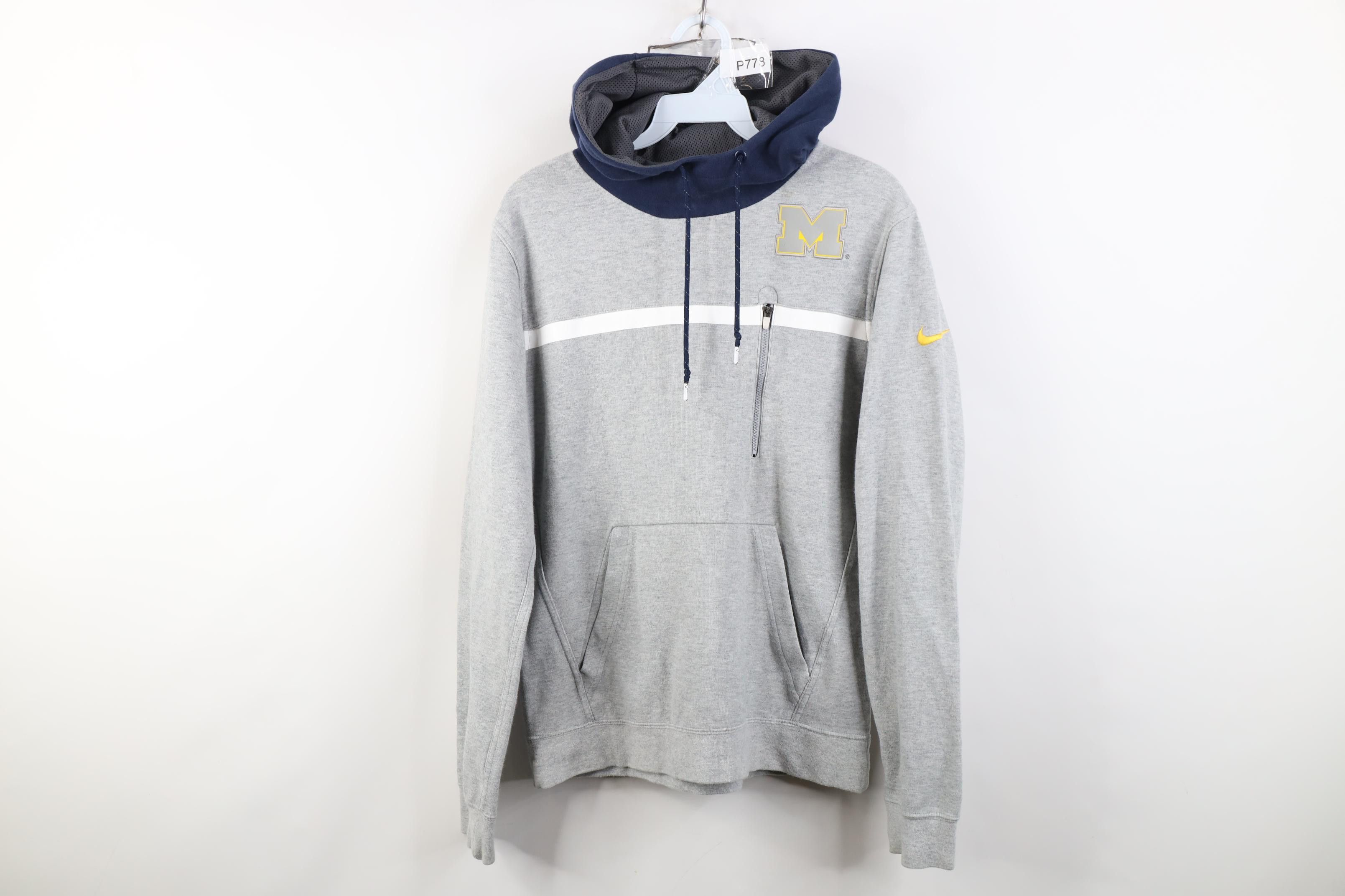 Nike Nike Block M University of Michigan Hoodie Sweatshirt Gray Size US S / EU 44-46 / 1 - 1 Thumbnail