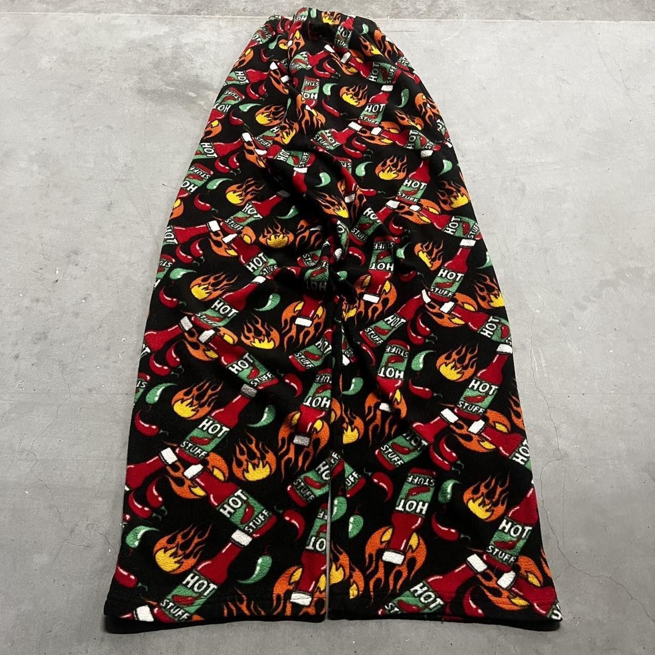 Vintage Crazy Vintage Y2K/2000s Baggy Hot Sauce Pajama SweatsPants with no pockets! Size US 36 / EU 52 - 5 Thumbnail