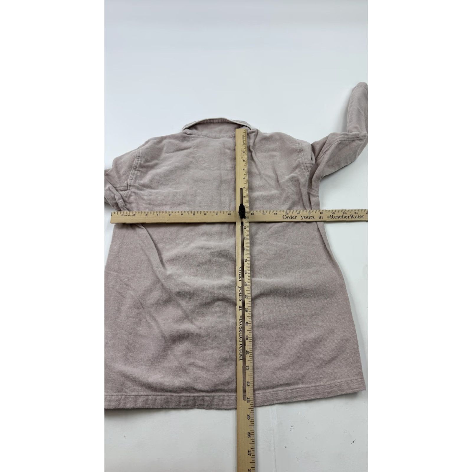 Muji MUJI Pajama Top Womens M Pink Beige Flannel Button Sleep Shirt Lounge Shirt Bedwear Size M / US 6-8 / IT 42-44 - 6 Thumbnail