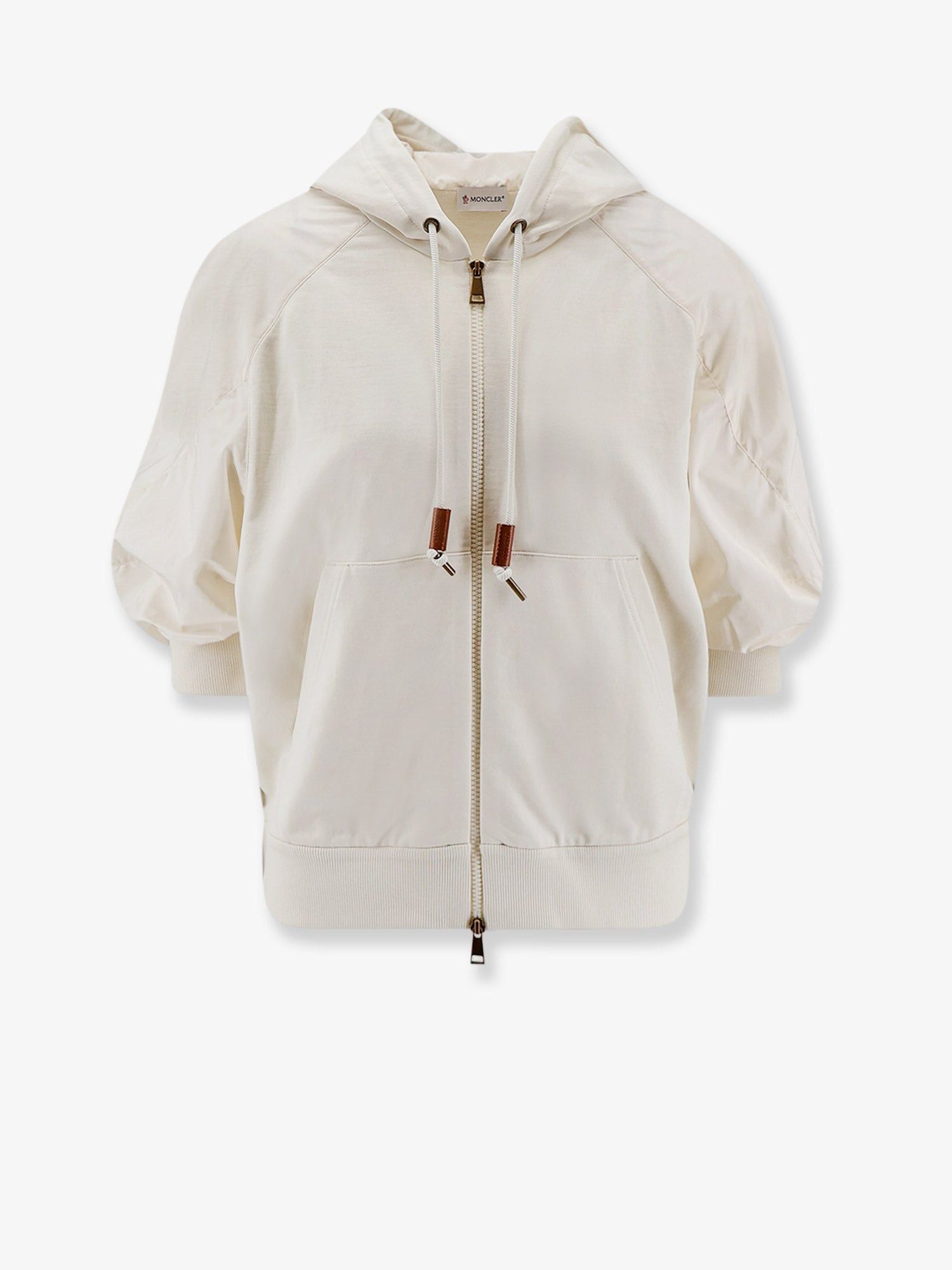 Moncler Cotton Sweatshirt With Nylon Sleeves Size M / US 6-8 / IT 42-44 - 1 Thumbnail