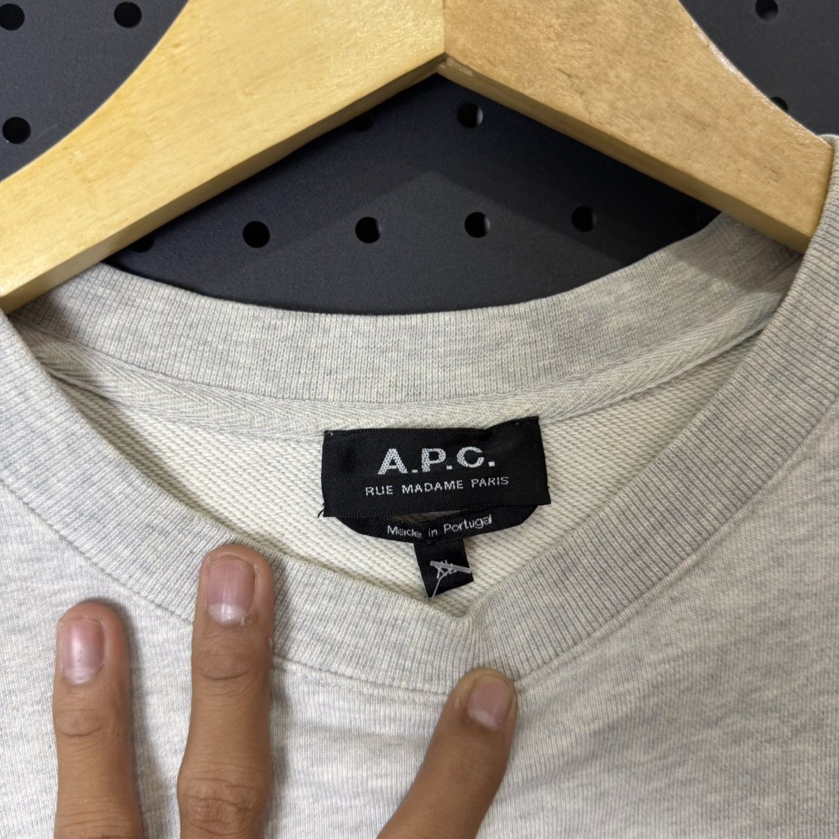 A.P.C. A.P.C. Rue Madame Paris gray sweatshirt Size US XL / EU 56 / 4 - 4 Thumbnail