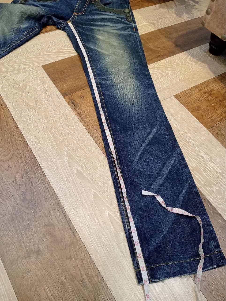 Japanese Brand LOLITA JEANS BLUE WASHED DENIM COTTON LEATHER POCKET PANTS Size US 28 / EU 44 - 15 Thumbnail