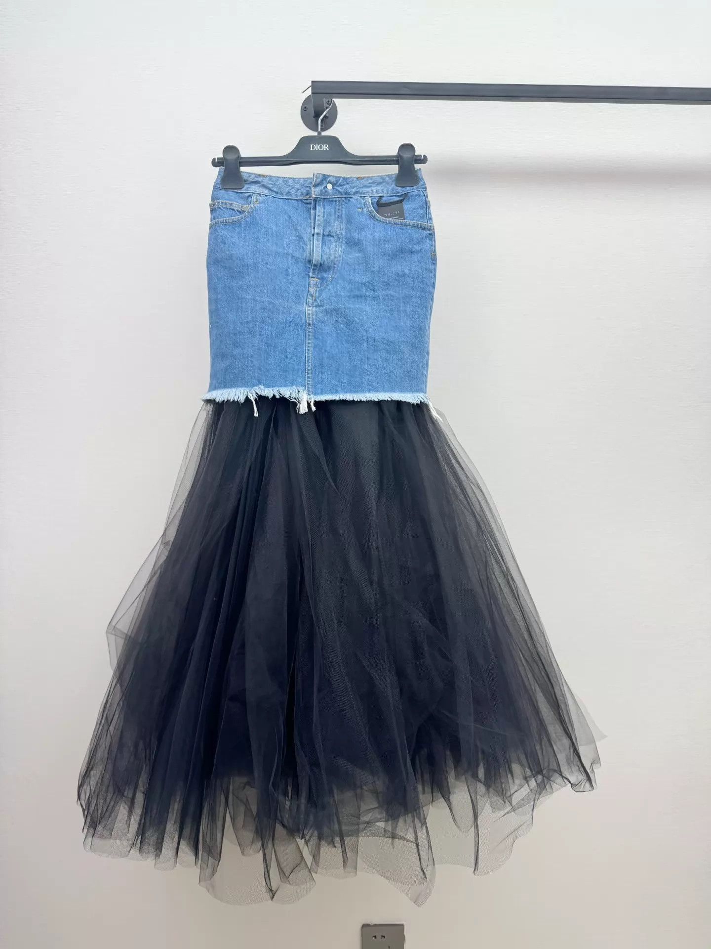 Ben Taverniti Unravel Project unravel project two-way denim tulle skirt 25 worn once Size 25" / US 0 / IT 36 - 1 Thumbnail