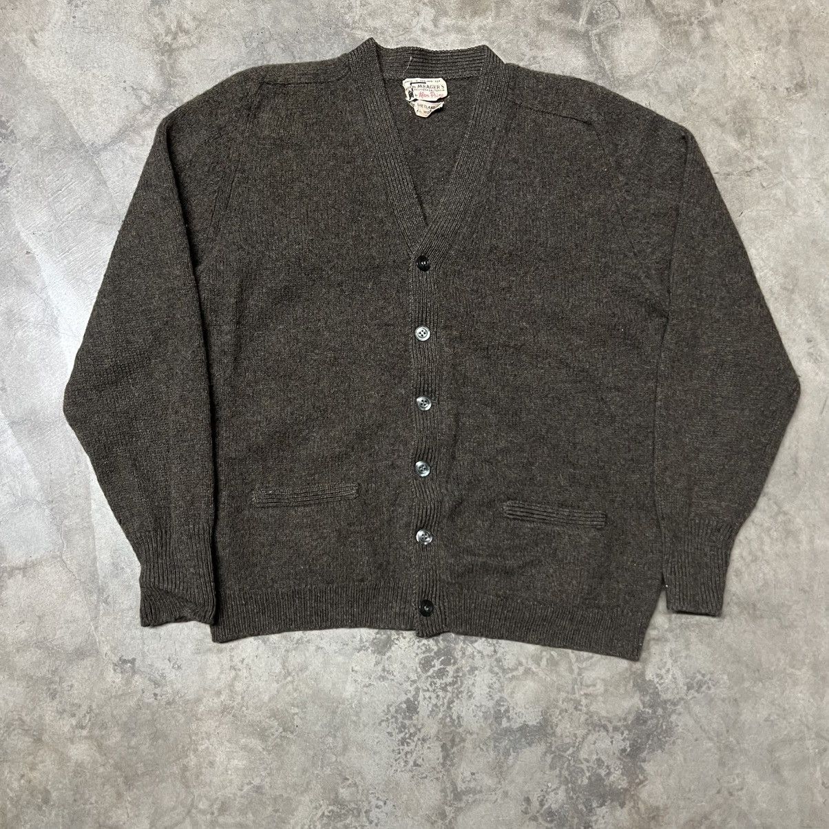Polo Ralph Lauren × Vintage Vtg 60’s Norm Meagers by Alan Paine 🏴󠁧󠁢󠁥󠁮󠁧󠁿 Wool Cardigan Sweater Size US M / EU 48-50 / 2 - 2 Thumbnail