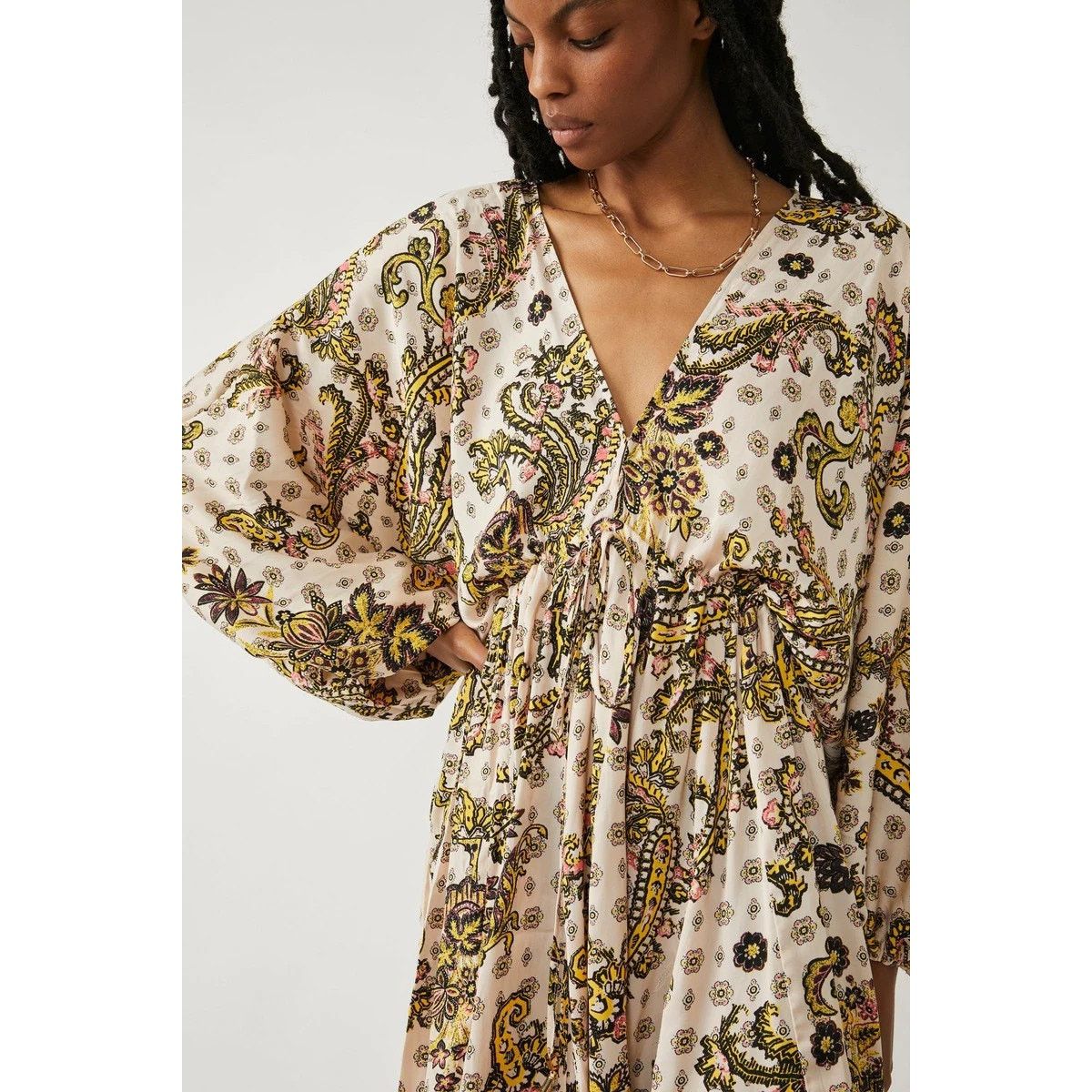 Free People New Free People Arzel Printed Mini Dress $148 X-SMALL Size XS / US 0-2 / IT 36-38 - 5 Thumbnail