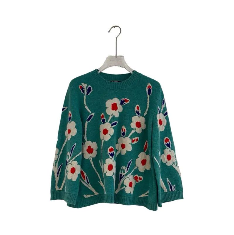 Chanel Chanel Spring Autumn Lake Blue Cashmere Sweater 0089 Size M / US 6-8 / IT 42-44 - 1 Thumbnail