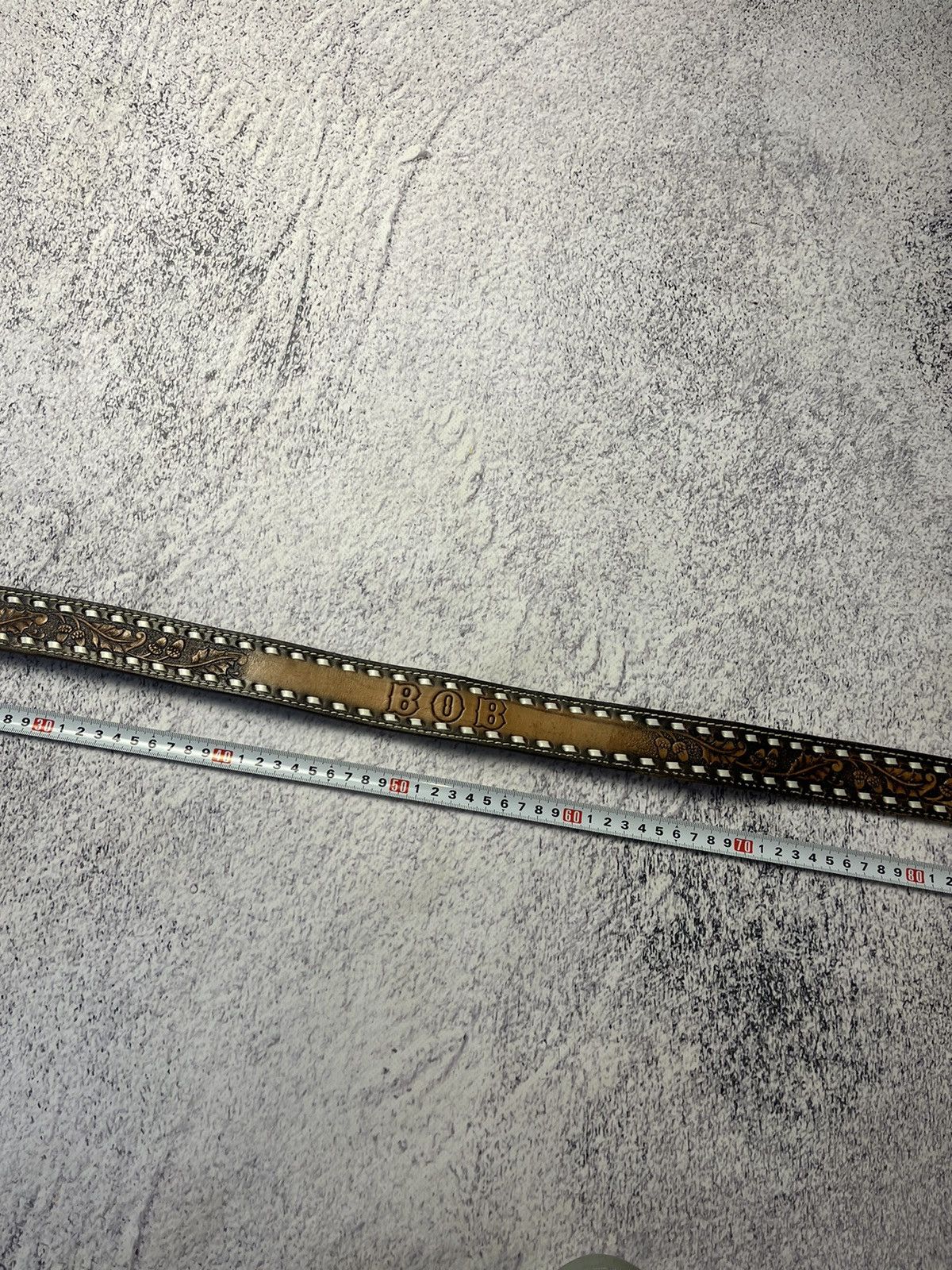 Leather Men’s Vintage Leather Belt Y2K Size ONE SIZE - 24 Thumbnail