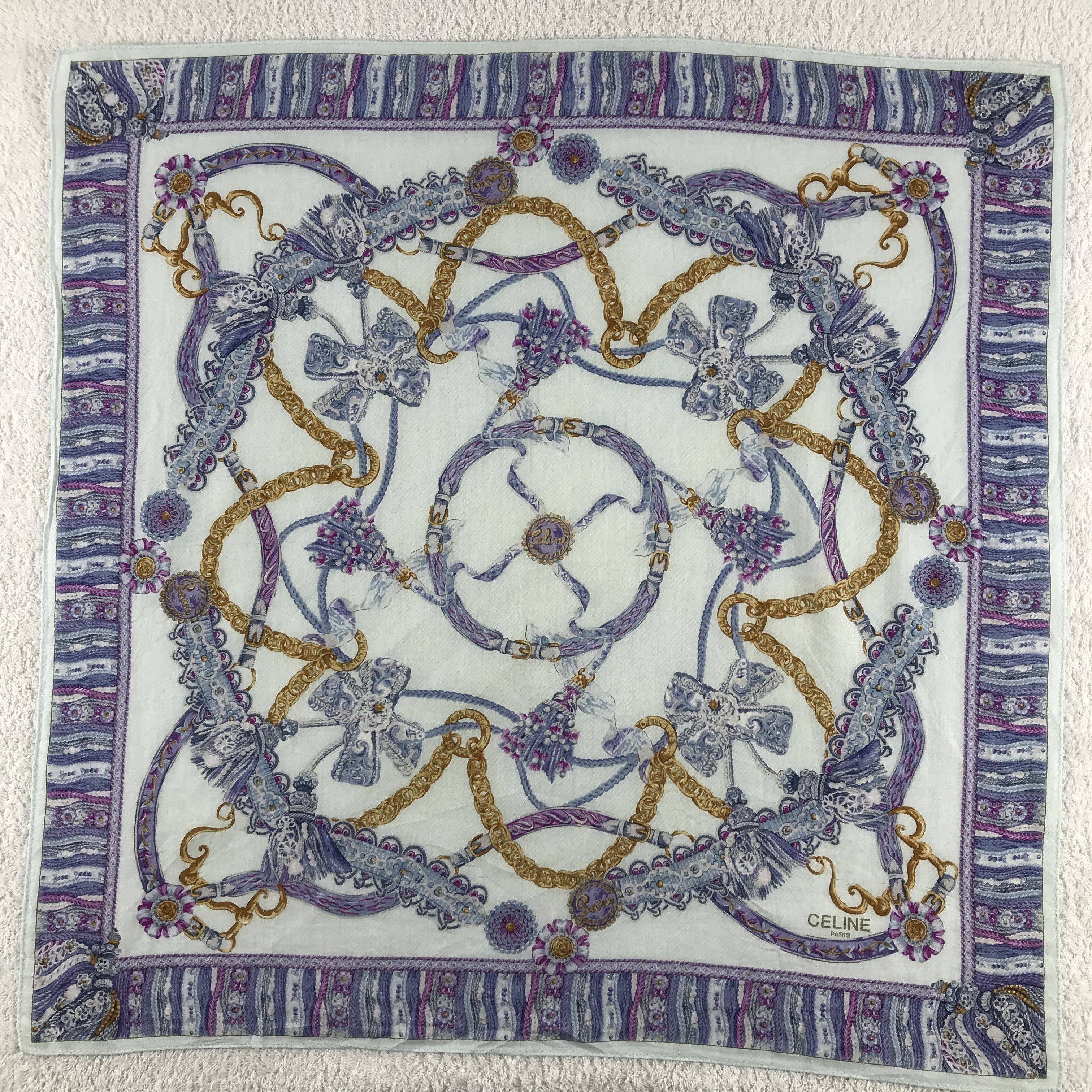 Celine × Vintage Celine Bandana / Handkerchief / Neckerchief - S122 Size ONE SIZE - 1 Thumbnail