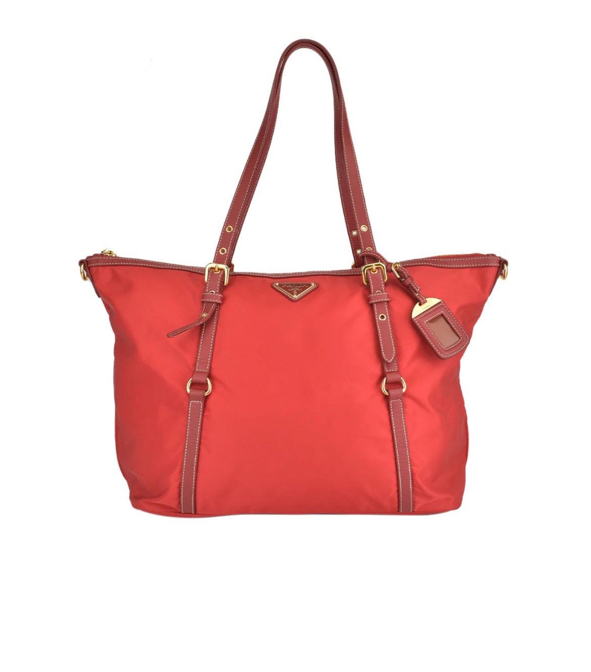 Prada Authentic Prada Tessuto Saffiano Rosso (Red) Nylon Tote Bag Size ONE SIZE - 1 Thumbnail