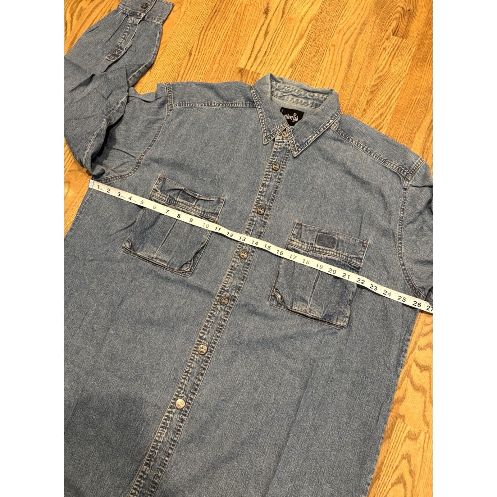Levi's VINTAGE Levi's Denim Cargo Pocket Button Shirt Fits Mens 2XL Blue Jeans Shirt Levis Vtg Regular Long Sleeve Button-Up Collared Size US XXL / EU 58 / 5 - 4 Thumbnail