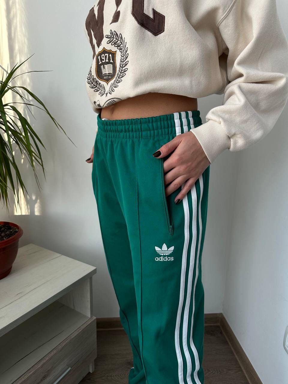 Adidas × Vintage Vintage Adidas Wide Y2K Sportswear Green Pants Size 27" / US 4 / IT 40 - 6 Thumbnail