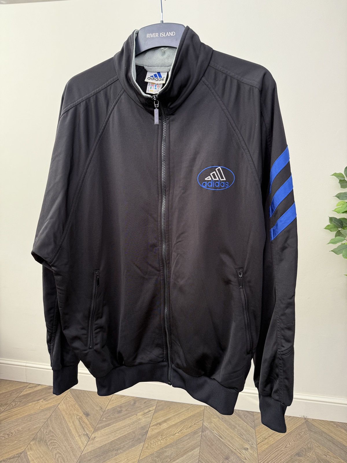 Adidas Adidas Retro Track Jacket Black Blue Stripes Full Zip Size US M / EU 48-50 / 2 - 3 Thumbnail