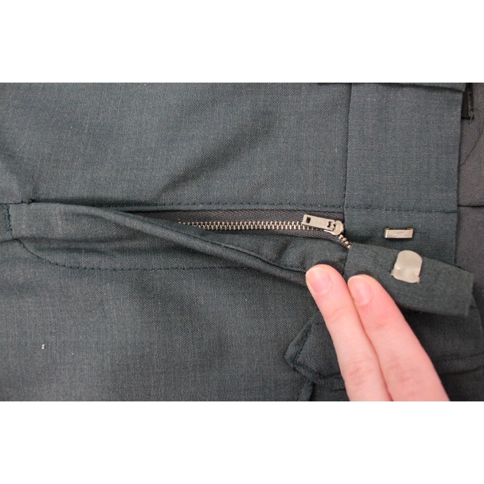 Wrangler VINTAGE Wrangler Western Pants Mens 29x35 Slate Grey 60s 70s NOS Cotton Polyester Blend 1960s 1970s Size US 29 - 7 Thumbnail