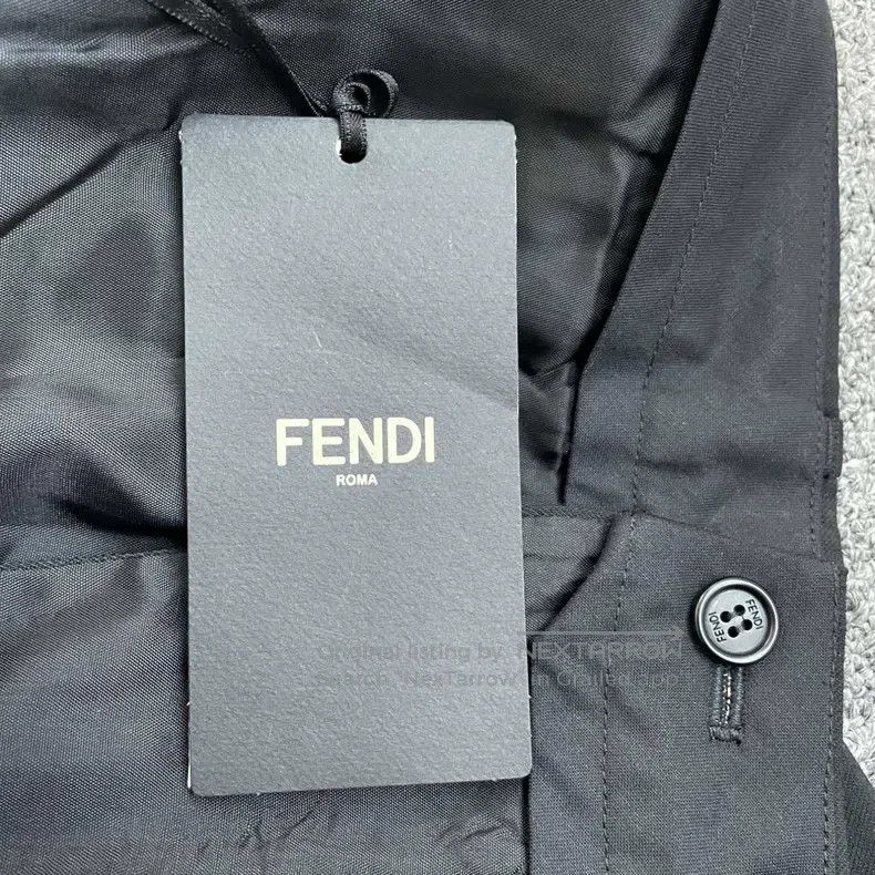 Fendi Fendi Solid Color Pure Wool Tapered Pants - Black Size 50L - 5 Thumbnail