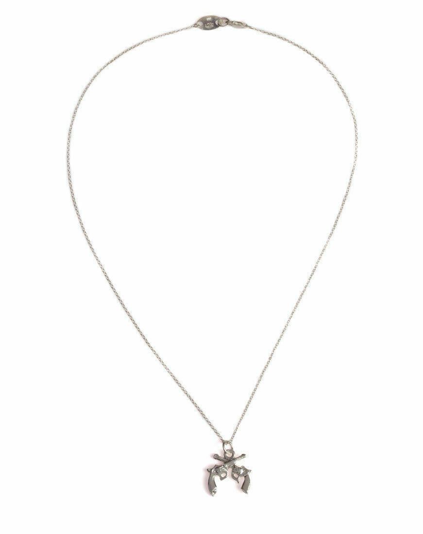 Designer Sterling Silver Double Gun Charm Necklace Alberto Juan Size ONE SIZE - 2 Thumbnail