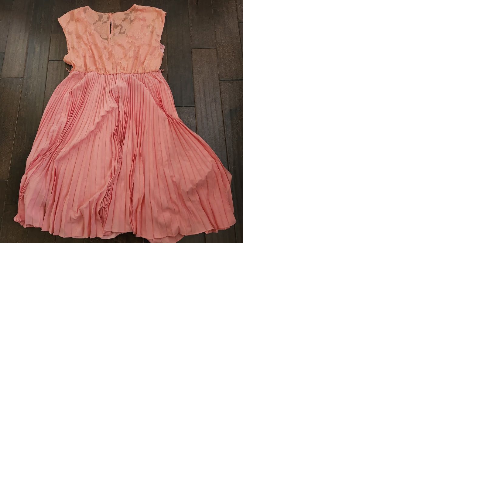 Vintage VINTAGE Lane Bryant Coral Lace Pleated Dress Womens 18/20 Midi Size XXL / US 16-18 / IT 52-54 - 10 Thumbnail