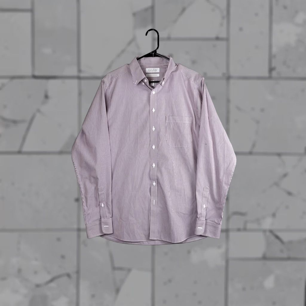 Roundtree & Yorke Roundtree & Yorke Gold Label Shirt Mens Slim Red Stripe Non Iron 16.5 34/35 Size US XL / EU 56 / 4 - 1 Thumbnail