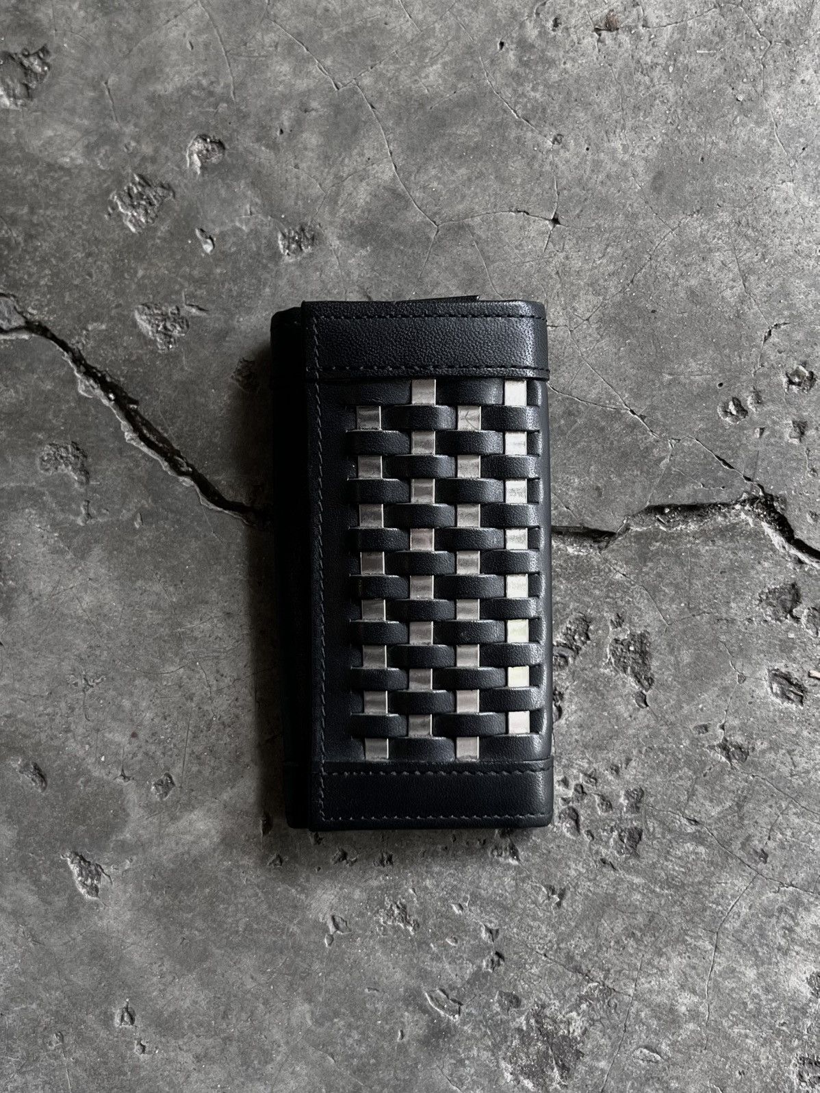 jean paul gaultier cigarette holder tui cartonnage vintage GAULTIER case black leather archive '90s Jean Paul Gaultier Rubber