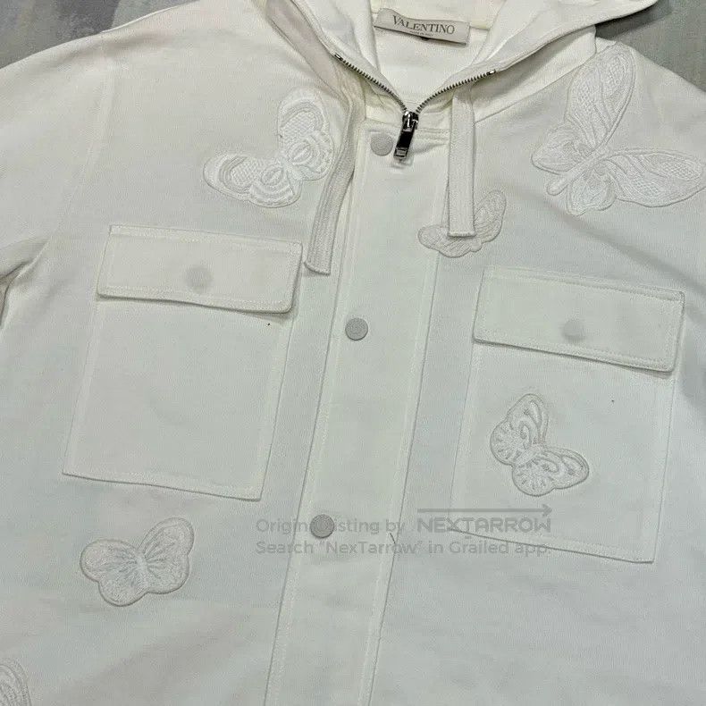Valentino Valentino Butterfly embroidered 104 denim hooded jacket Size M / US 6-8 / IT 42-44 - 4 Thumbnail
