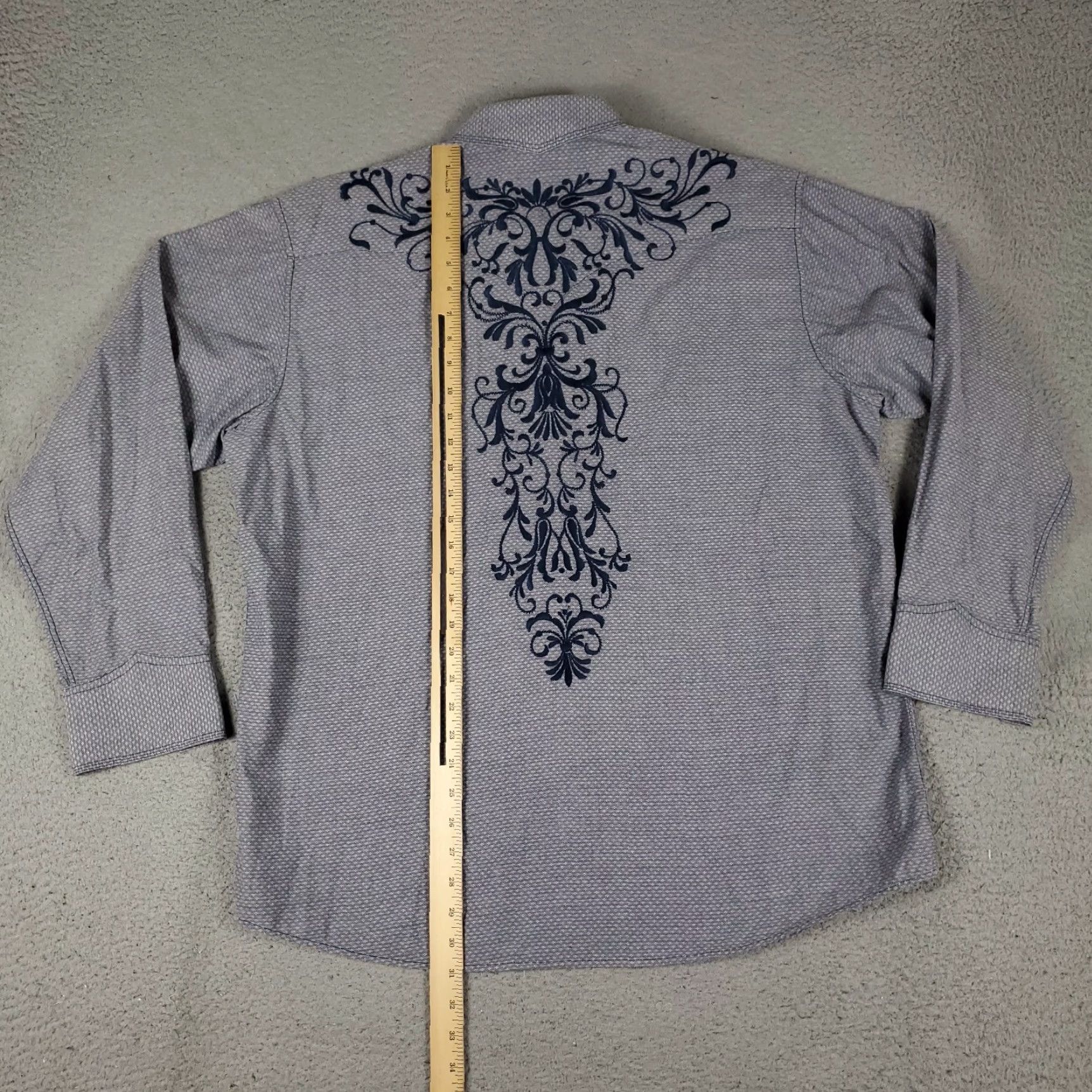 Vintage Panhandle Slim Shirt Mens XL Blue Western Pearl Snap Button Up Long Sleeve Size US XL / EU 56 / 4 - 3 Thumbnail