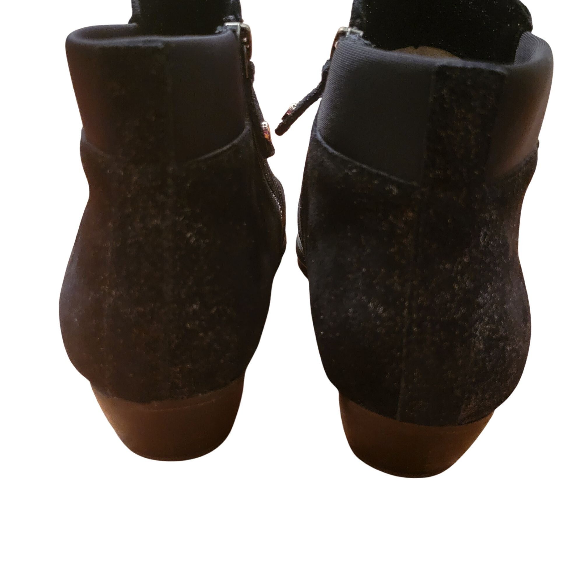 Other Revere Ankle Boots Black Suede Leather Glitter Sparkle 39W S Size US 8 / IT 38 - 6 Thumbnail