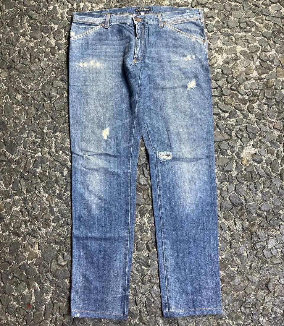 Dolce & Gabbana Dolce Gabbana - Plated Logo Denim Jeans Size US 36 / EU 52 - 1 Thumbnail