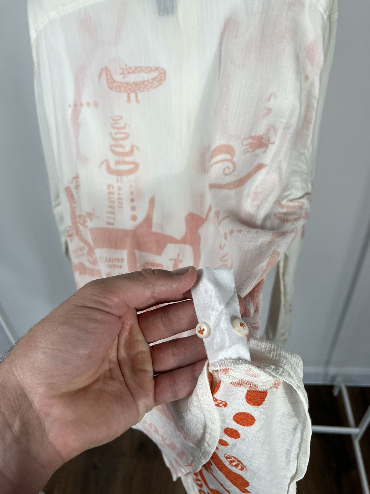 Diesel Diesel Lightweight Cotton Graphic Shirt White Pink Size L Size US L / EU 52-54 / 3 - 13 Thumbnail