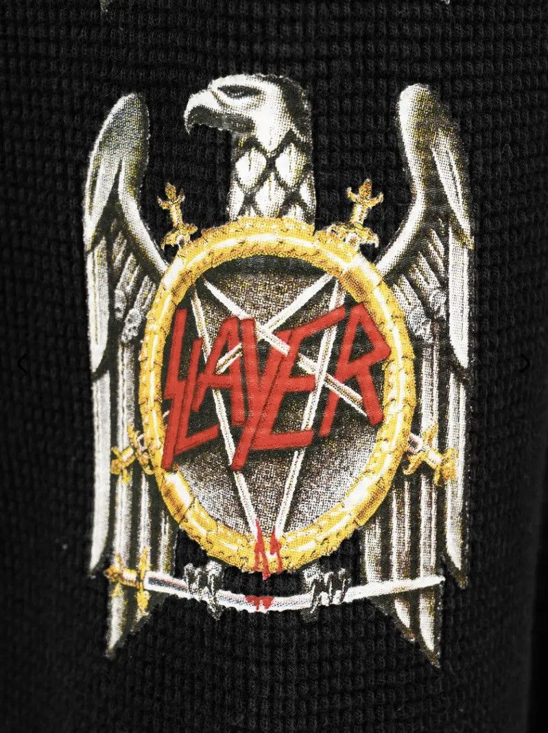 Supreme Supreme X Slayer Waffle Black Crewneck Sweatshirt Size US M / EU 48-50 / 2 - 2 Thumbnail