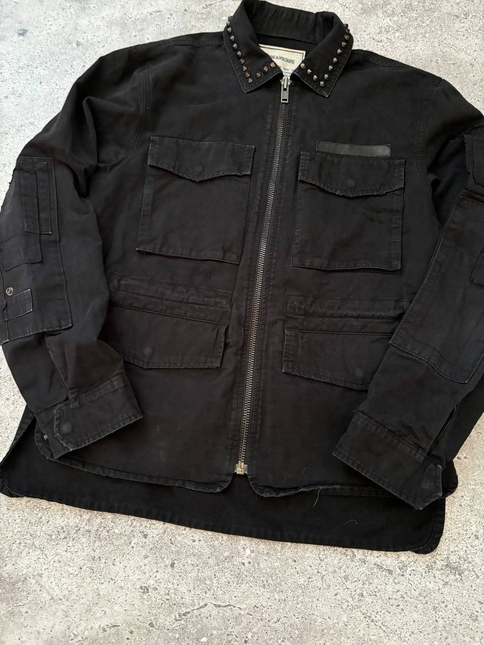 Zadig & Voltaire Denim Military Multipocket Spike Jacket Size US M / EU 48-50 / 2 - 3 Thumbnail