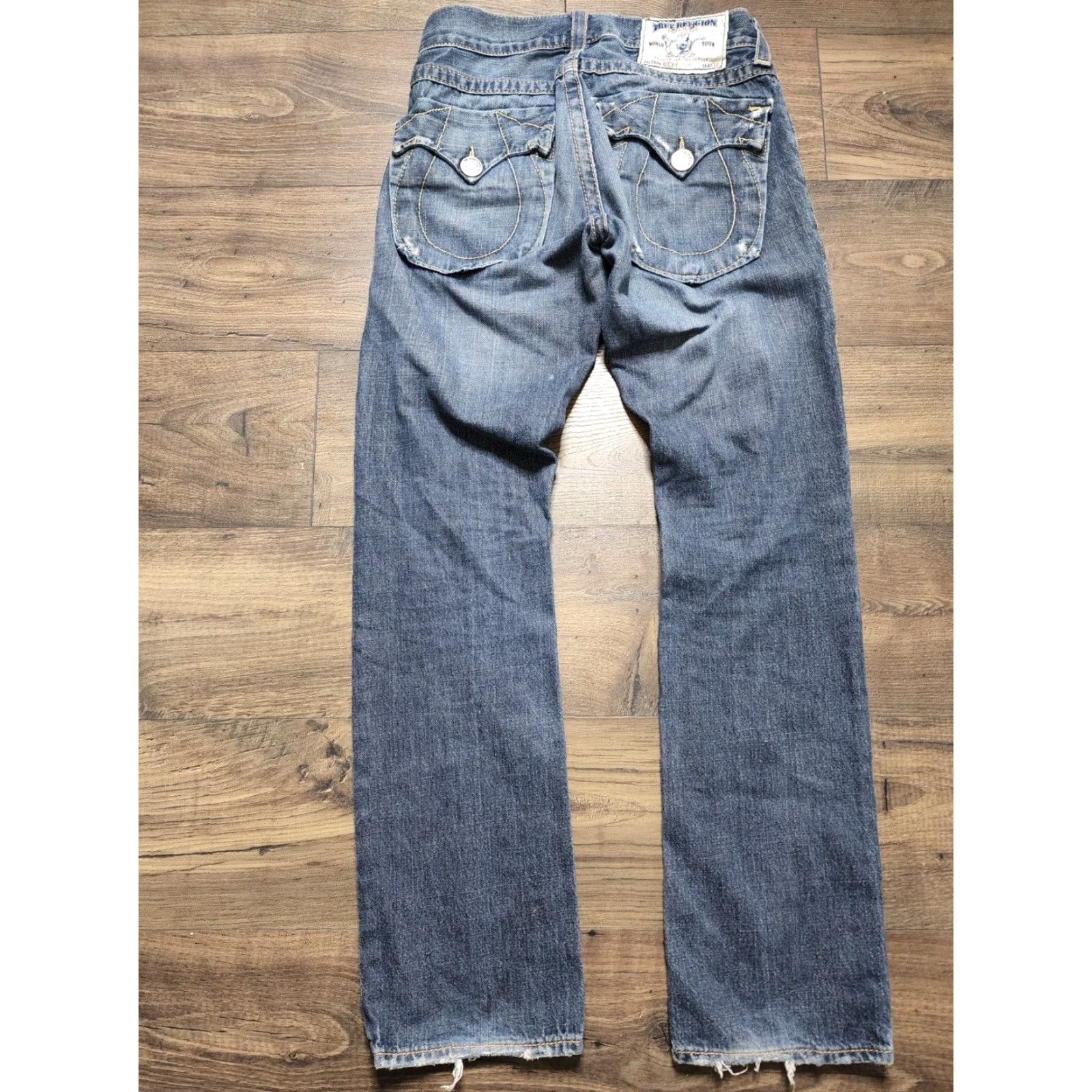 True Religion VINTAGE True Religion Ricky Jeans Women's Bootcut Jeans Size 29 Medium Wash Distressed Casual Size 29" - 3 Thumbnail