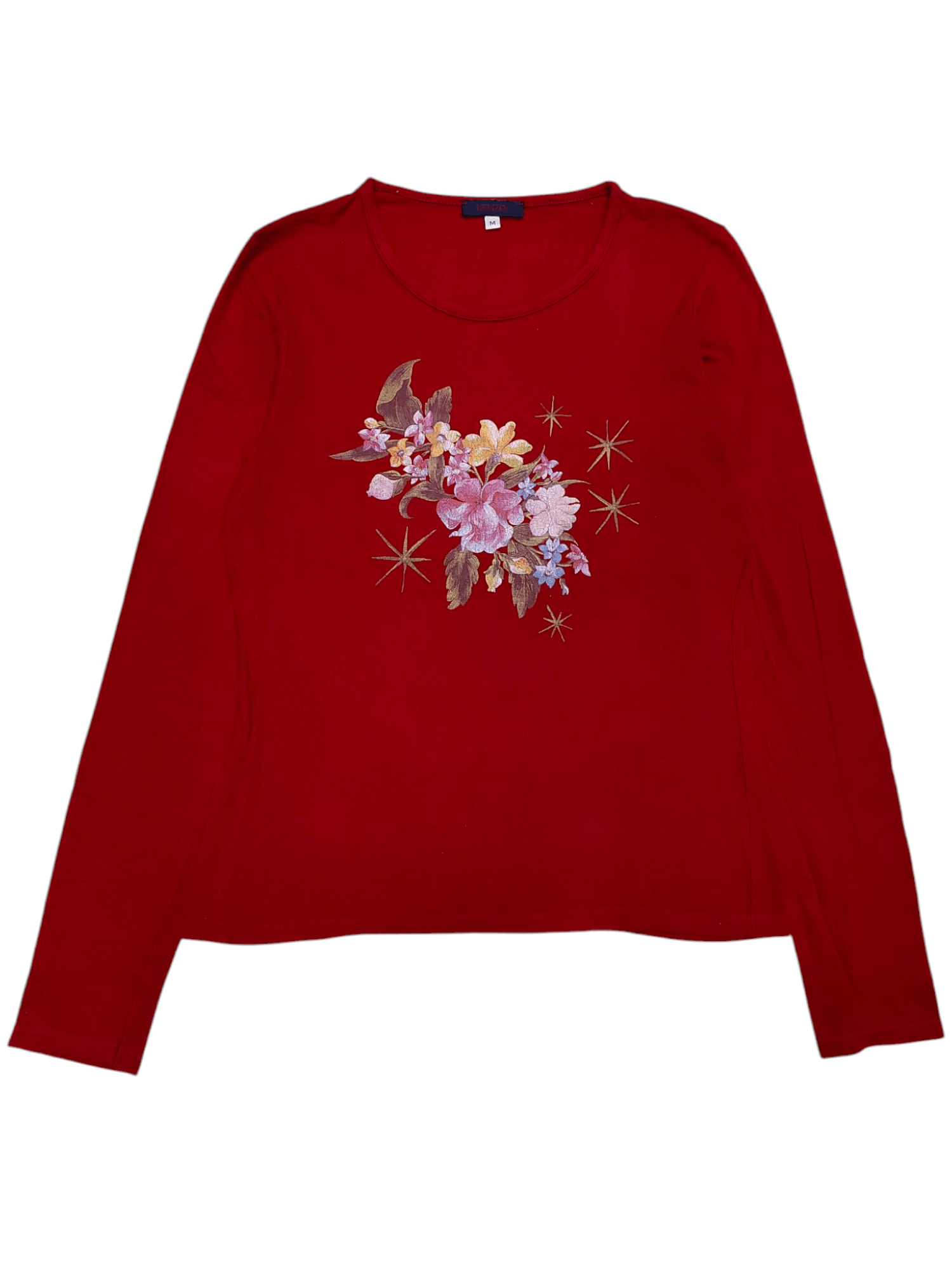 Kenzo 💥 Vtg Kenzo Flowers Graphic Long Sleeve Size M / US 6-8 / IT 42-44 - 1 Thumbnail