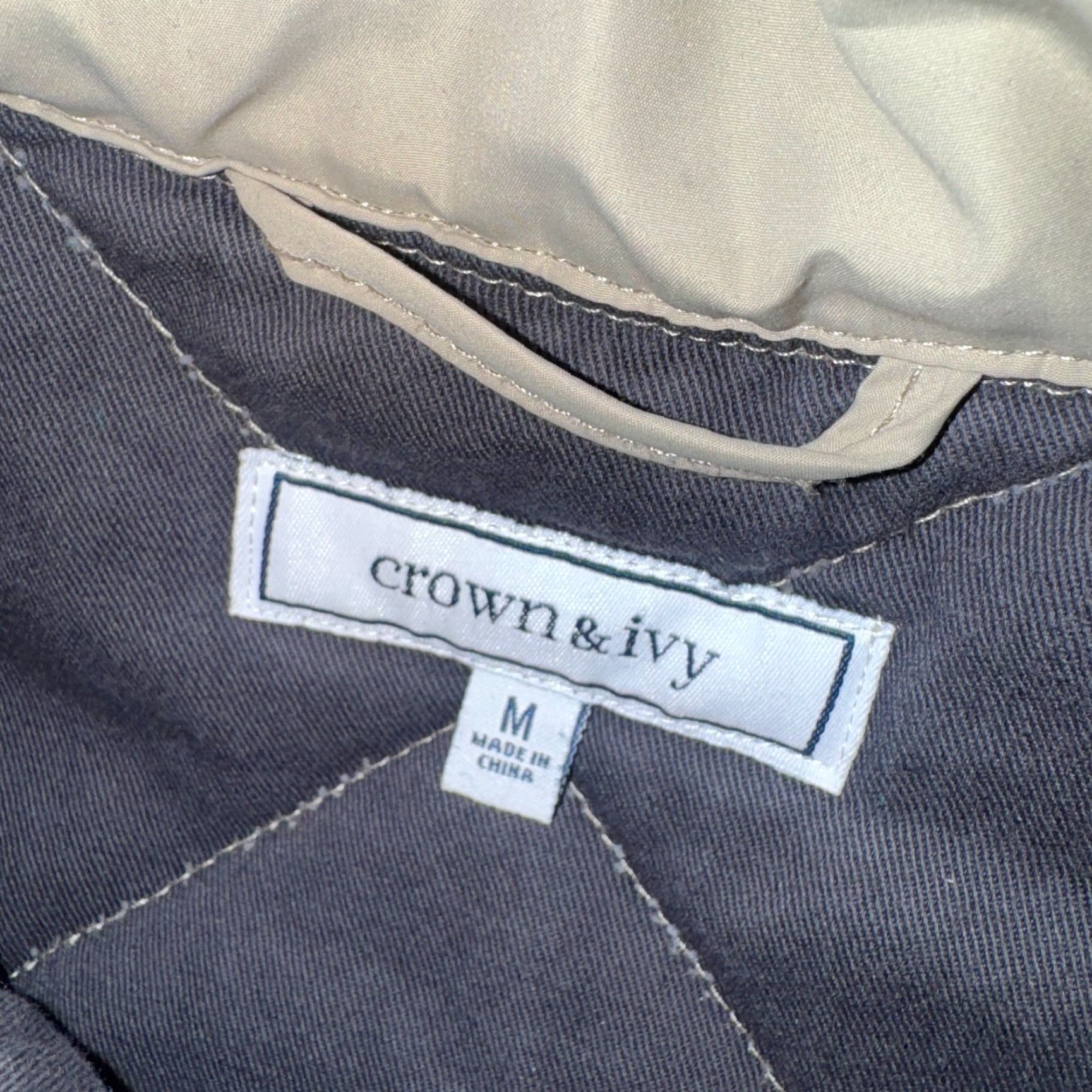 Vintage Crown & Ivy Quilted Full Zip Vest Mens M Beige/Gray Golf Sport Hiking Size US M / EU 48-50 / 2 - 3 Thumbnail