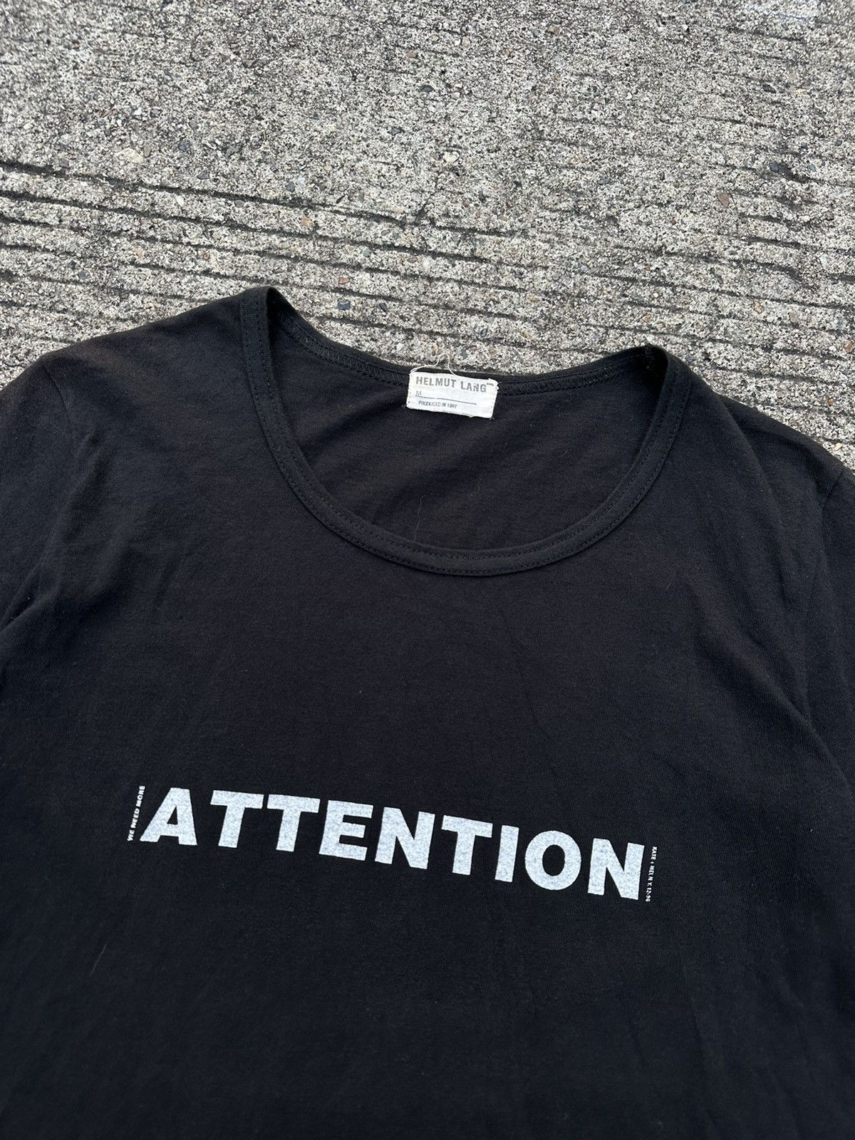 Helmut Lang Helmut Lang AW97 “Attention” Tee Size US XXS / EU 40 - 3 Thumbnail