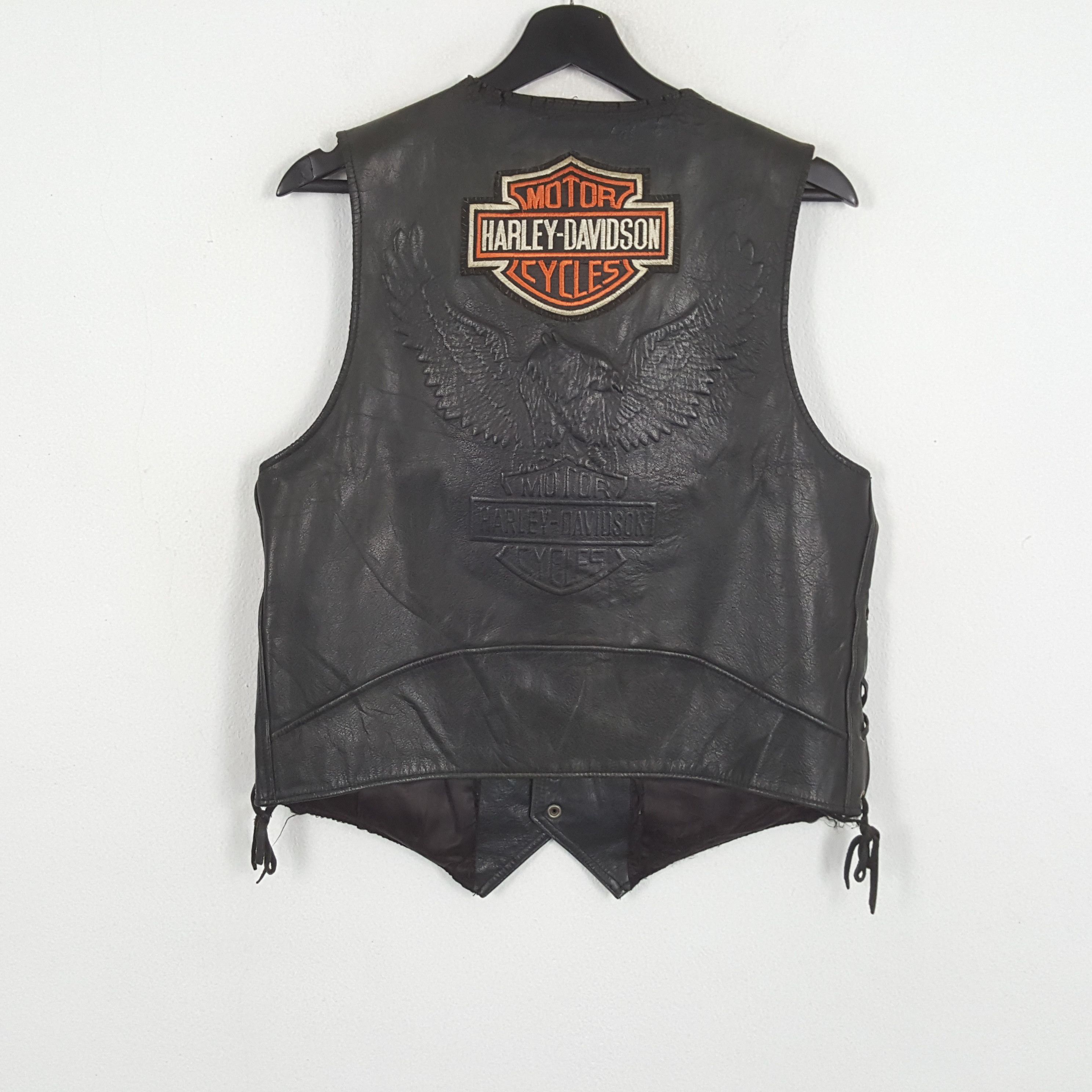 Harley Davidson × Vintage HARLEY DAVIDSON Logo Design Motorcycle Leather Jacket Size US S / EU 44-46 / 1 - 1 Thumbnail